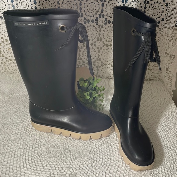 Marc by Marc Jacobs Black Rain Boots - Picture 1 of 12